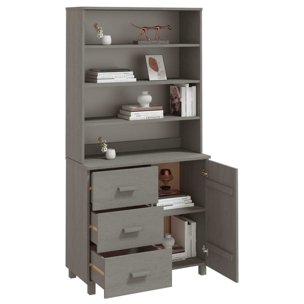 Highboard HAMAR Massivholz Kiefer Hellgrau