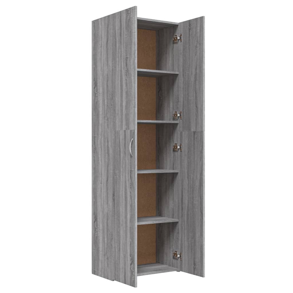 Büroschrank Grau Sonoma 60x32x190 cm Holzwerkstoff