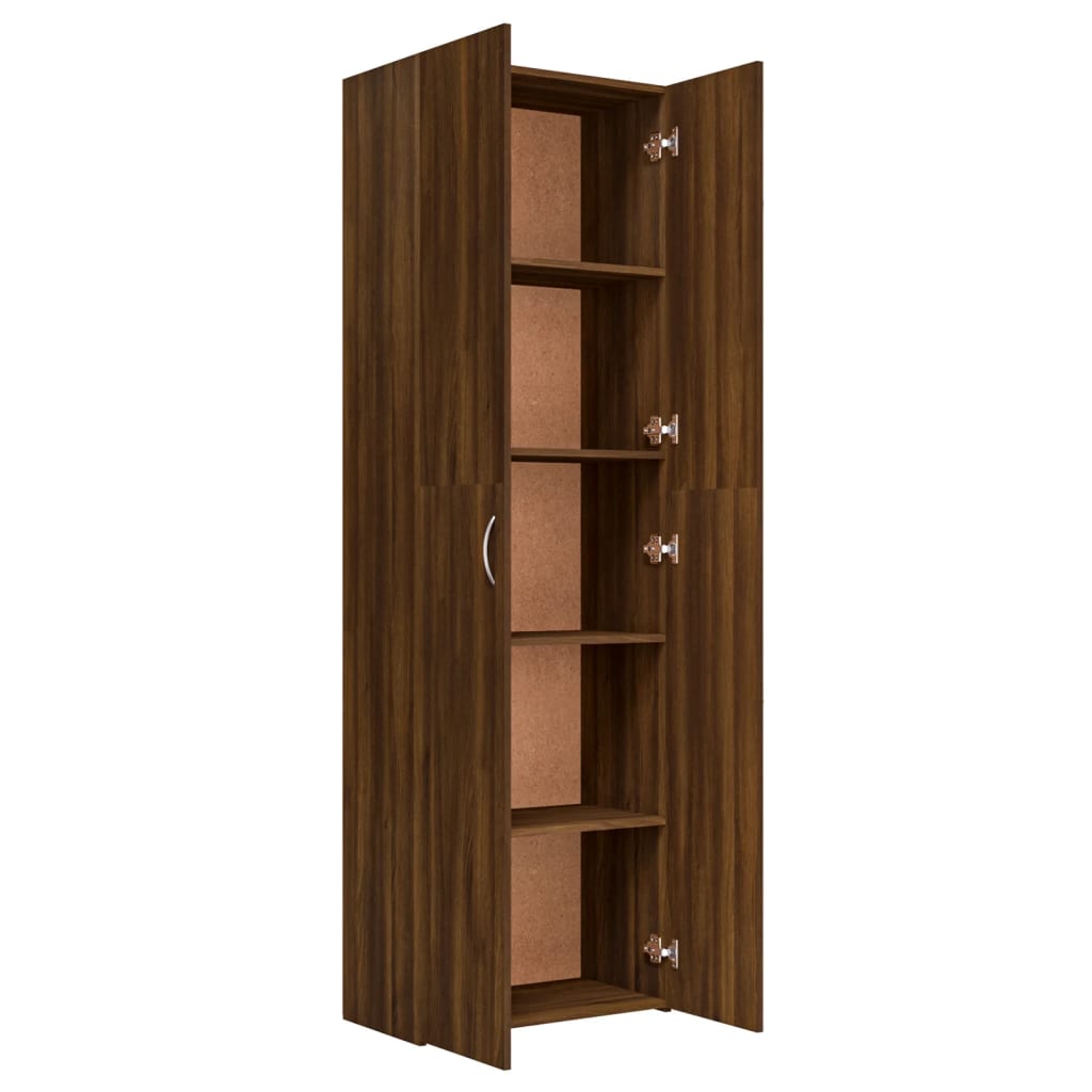 Büroschrank Braun Eichen-Optik 60x32x190 cm Holzwerkstoff