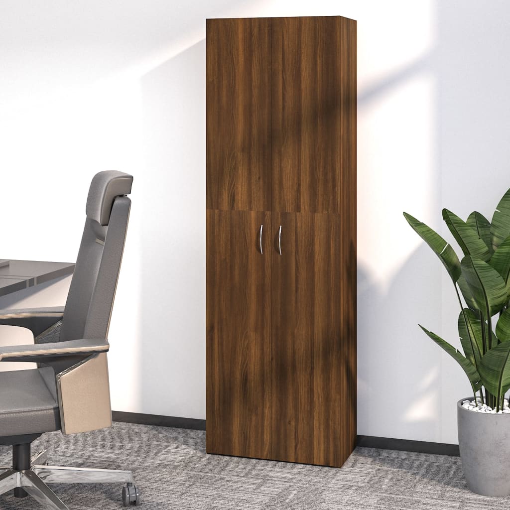 Büroschrank Braun Eichen-Optik 60x32x190 cm Holzwerkstoff