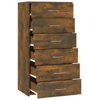 Thumbnail for Sideboard 6 Schubladen Räuchereiche 50x34x96 cm Holzwerkstoff
