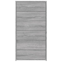 Thumbnail for Sideboard mit 6 Schubladen Grau Sonoma 50x34x96cm Holzwerkstoff