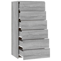 Thumbnail for Sideboard mit 6 Schubladen Grau Sonoma 50x34x96cm Holzwerkstoff