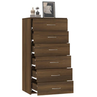 Thumbnail for Sideboard mit 6 Schubladen Braun Eichen-Optik 50x34x96 cm