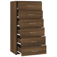 Thumbnail for Sideboard mit 6 Schubladen Braun Eichen-Optik 50x34x96 cm