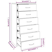 Thumbnail for Sideboard mit 6 Schubladen Braun Eichen-Optik 50x34x96 cm
