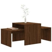 Thumbnail for Couchtisch-Set Braun Eichen-Optik 100x48x40 cm Holzwerkstoff