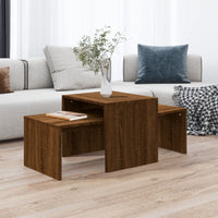 Thumbnail for Couchtisch-Set Braun Eichen-Optik 100x48x40 cm Holzwerkstoff