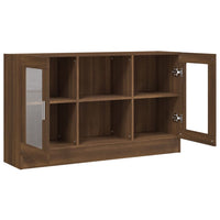 Thumbnail for Vitrinenschrank Braun Eichen-Optik 120x30,5x70 cm Holzwerkstoff