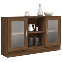 Thumbnail for Vitrinenschrank Braun Eichen-Optik 120x30,5x70 cm Holzwerkstoff