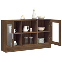 Thumbnail for Vitrinenschrank Braun Eichen-Optik 120x30,5x70 cm Holzwerkstoff