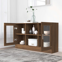 Thumbnail for Vitrinenschrank Braun Eichen-Optik 120x30,5x70 cm Holzwerkstoff