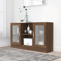 Thumbnail for Vitrinenschrank Braun Eichen-Optik 120x30,5x70 cm Holzwerkstoff