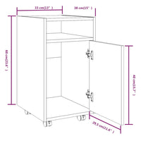 Thumbnail for Beistellschrank mit Rollen Grau Sonoma 33x38x60cm Holzwerkstoff