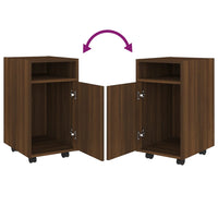 Thumbnail for Beistellschrank mit Rollen Braun Eichen-Optik 33x38x60 cm