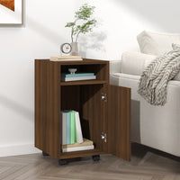 Thumbnail for Beistellschrank mit Rollen Braun Eichen-Optik 33x38x60 cm