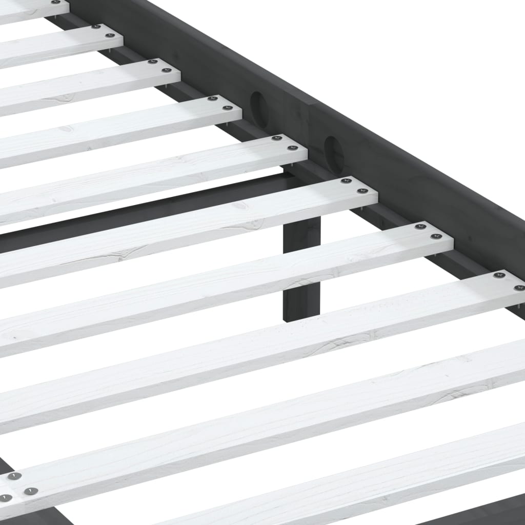 Massivholzbett Grau 150x200 cm