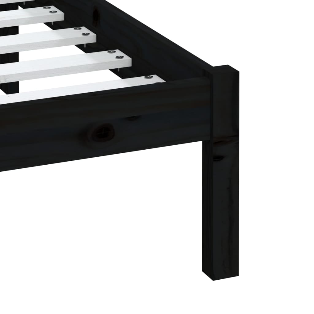 Massivholzbett Schwarz 180x200 cm