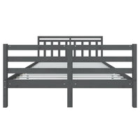 Thumbnail for Massivholzbett Grau 140x190 cm