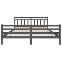 Thumbnail for Massivholzbett Grau 200x200 cm