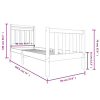 Thumbnail for Massivholzbett Weiß 90x190 cm