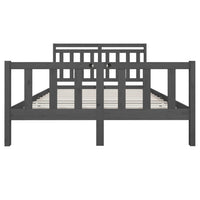 Thumbnail for Massivholzbett Grau 150x200 cm