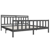 Thumbnail for Massivholzbett Grau 200x200 cm