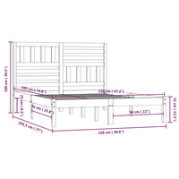 Thumbnail for Massivholzbett ohne Matratze Weiß 120x190 cm Kiefernholz