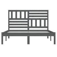 Thumbnail for Massivholzbett Grau 135x190 cm Kiefer