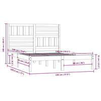 Thumbnail for Massivholzbett Schwarz Kiefer 140x190 cm