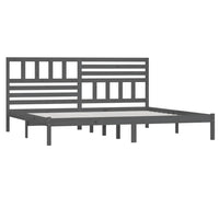 Thumbnail for Massivholzbett Grau Kiefer 200x200 cm