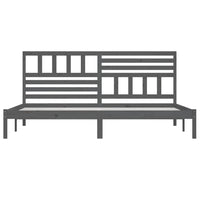 Thumbnail for Massivholzbett Grau Kiefer 200x200 cm