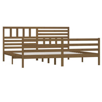Thumbnail for Massivholzbett Honigbraun 200x200 cm