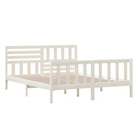 Thumbnail for Massivholzbett Weiß 160x200 cm