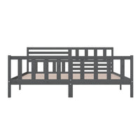 Thumbnail for Massivholzbett Grau 200x200 cm