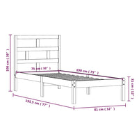 Thumbnail for Massivholzbett Schwarz 75x190 cm