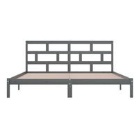Thumbnail for Massivholzbett Grau Kiefer 200x200 cm