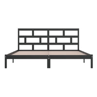 Thumbnail for Massivholzbett Schwarz Kiefer 200x200 cm