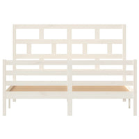 Thumbnail for Massivholzbett Weiß 150x200 cm