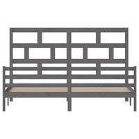 Thumbnail for Massivholzbett Grau Kiefer 200x200 cm