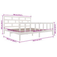 Thumbnail for Massivholzbett Weiß Kiefer 180x200 cm