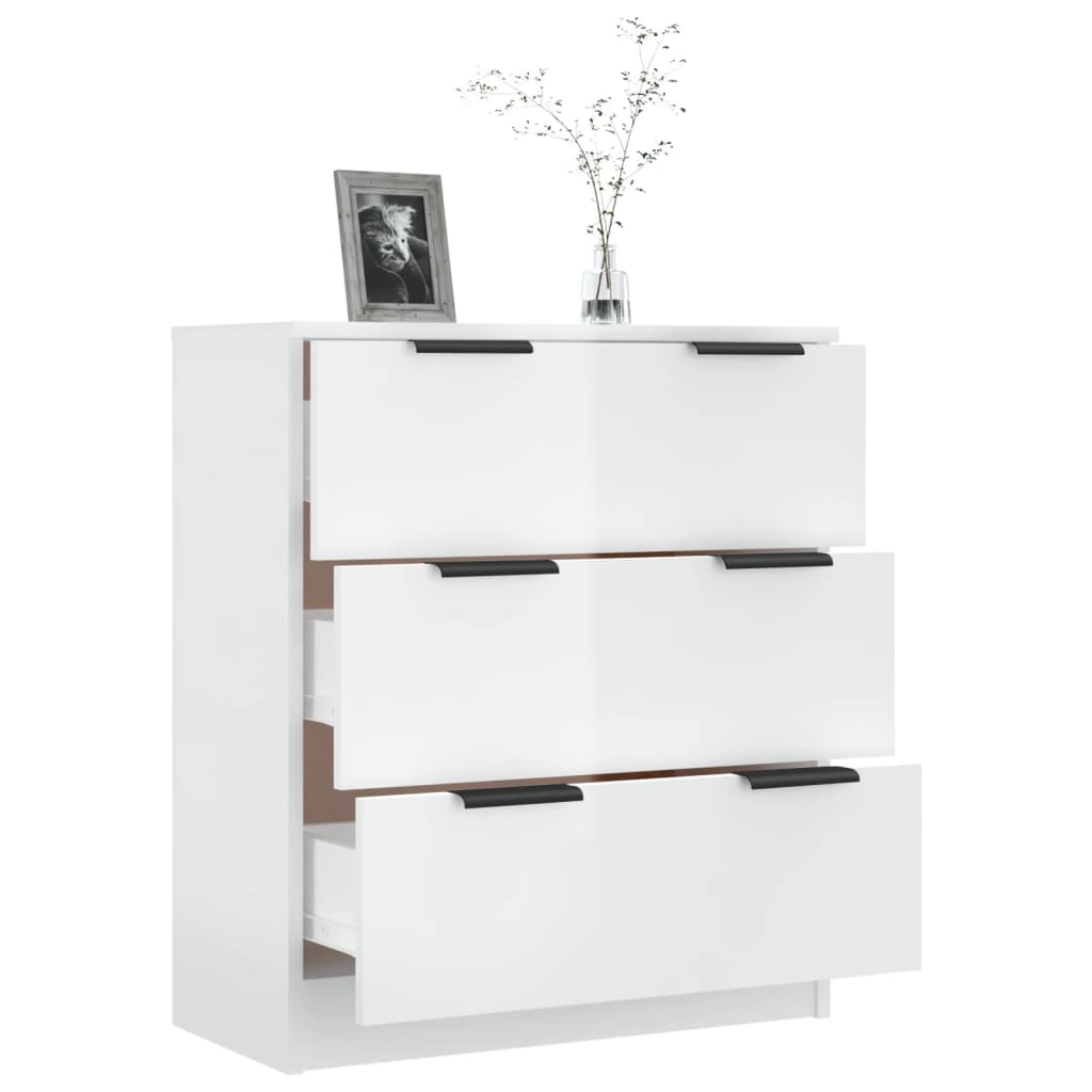 Sideboard Hochglanz-Weiß 60x30x70 cm Holzwerkstoff
