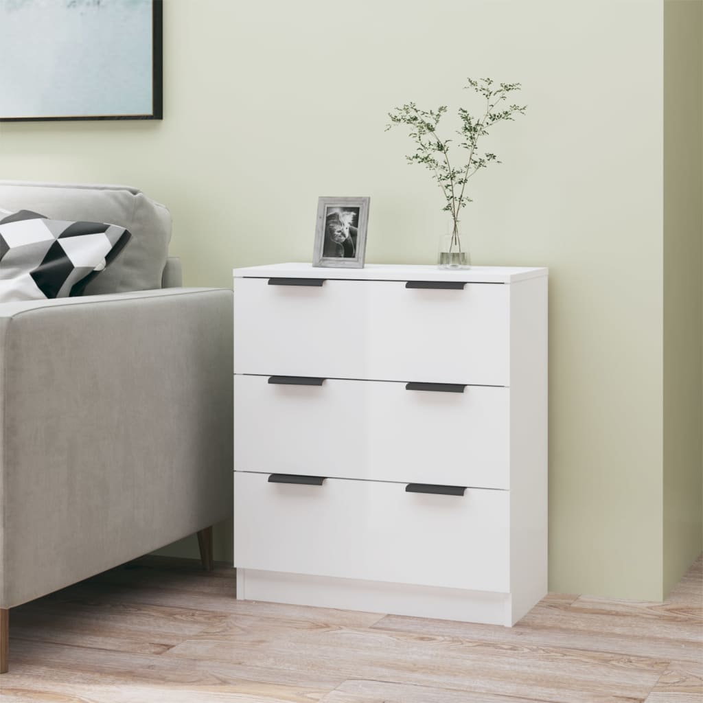 Sideboard Hochglanz-Weiß 60x30x70 cm Holzwerkstoff
