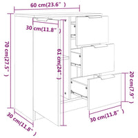 Thumbnail for Sideboard Weiß 60x30x70 cm Holzwerkstoff