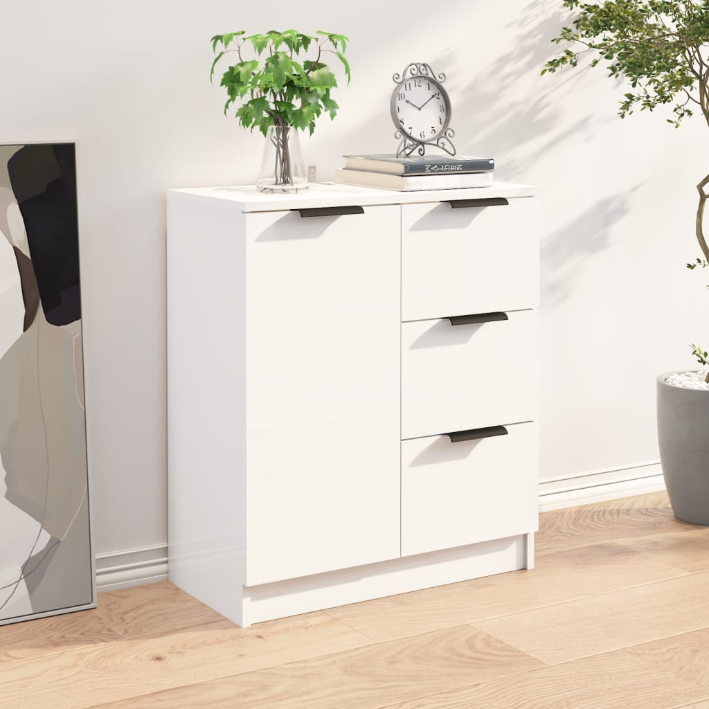 Sideboard Hochglanz-Weiß 60x30x70 cm Holzwerkstoff