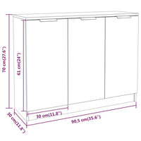 Thumbnail for Sideboard Weiß 90,5x30x70 cm Holzwerkstoff