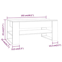 Thumbnail for Couchtisch Braun Eichen-Optik 102x55x45 cm Holzwerkstoff