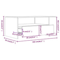 Thumbnail for Couchtisch Grau Sonoma 102x55x42 cm Holzwerkstoff