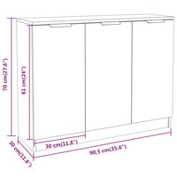 Thumbnail for Sideboard Grau Sonoma 90,5x30x70 cm Holzwerkstoff