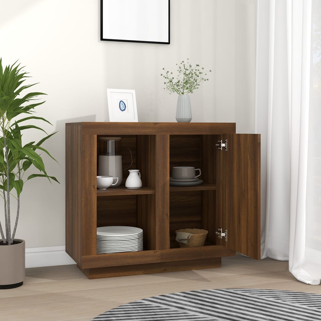 Sideboard Braun Eichen-Optik 80x40x75 cm